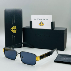 Maybach Rectangular Frame Sunglasses with Blue Tinted Lenses