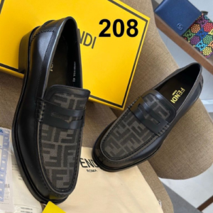 Fendi Loafers with a Black and Gray Pattern