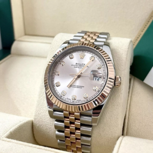 Rolex Datejust Two Tone Rose Gold Diamond