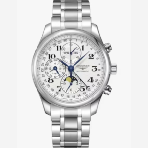 Longines Master Complications Mens Stainless Steel Chronograph Moon Phase Watch Swiss Eta