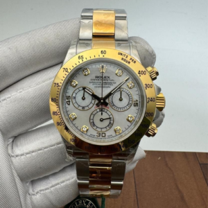 Rolex Cosmograph Daytona Gold Silver With Diamond Swiss Eta