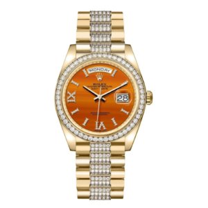 Rolex Day-Date 36 Carnelian Dial Yellow Gold