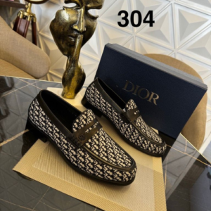Dior Loafers with a Black and White Pattern