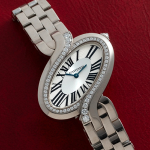 Cartier Delices de Cartier White Silver Roman Numerals Watch