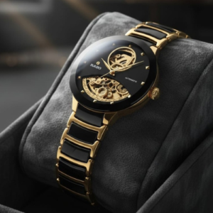 Rado Watch With a Gold and Black Design