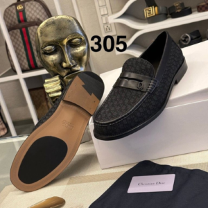 Dior Loafers with a Black and Gray Pattern