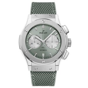 Hublot Green Dial Stainless Steel Chronograph Watch