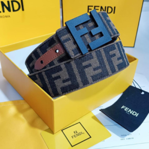 Fendi Belt with a Brown and Black Logo Pattern