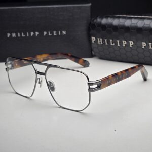 Philipp Plein Style Metal Sunglasses With Silver Tone Frame