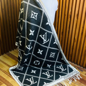 Louis Vuitton Stole With a Black And White Pattern