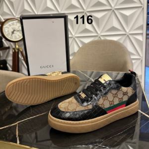 Gucci Sneakers with a Black and Gray Pattern