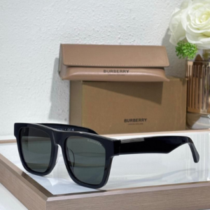 Burberry Rectangular Acetate Sunglasses with Dark Grey Tinted Lenses