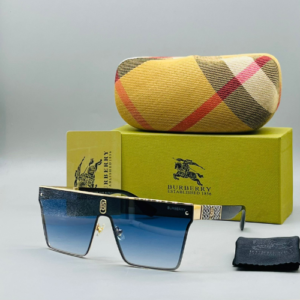 Burberry Square Fame Acetate Sunglasses with Blue-Tinted Lenses