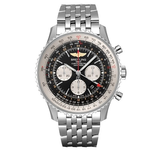 Breitling Stylish Navitimer Black Silver Chain 2457