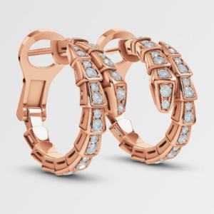 Bvlgari Serpenti Viper Earrings in Rose Gold with Diamond Accents