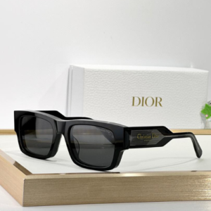 Dior Rectangular Frame Sunglasses with Black Tinted Lenses