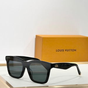 Louis Vuitton Black Square Sunglasses with Dark Tinted Lenses