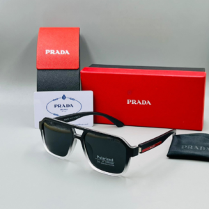 Prada Square Frame Acetate Sunglasses with Black-Tinted Lenses