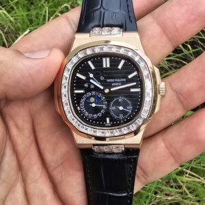 Patek Philippe Nautilus Full Black Diamonds Men Watch 28