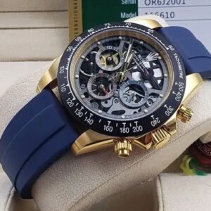 Rolex Blue Rubber Strap Watch 2122