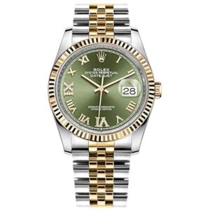 Rolex Datejust 36 Olive Green Dial Midsize Luxury Watch for ladies Swiss Eta