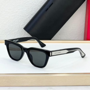 Saint Laurent Rectangular Frame Sunglasses with Black Tinted Lenses
