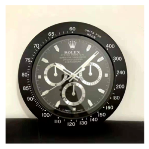 Rolex Submarine Wall Clock Black Dial Silver Chrono